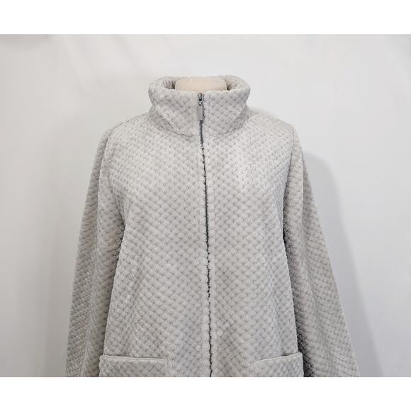 Habitat Clothes to Live In Gray Putty Sherpa Fleece Car Coat Misses Size L - Picture 2 of 7